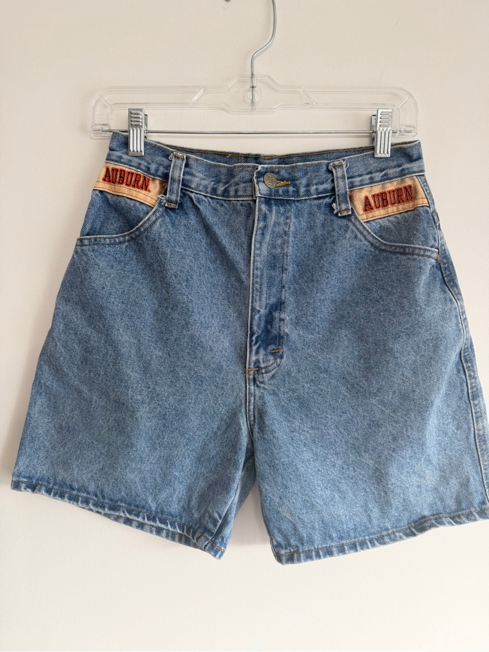 Rare VTG Auburn Stoney River High Waisted Jean Shorts Women's 24 26 Logo Denim